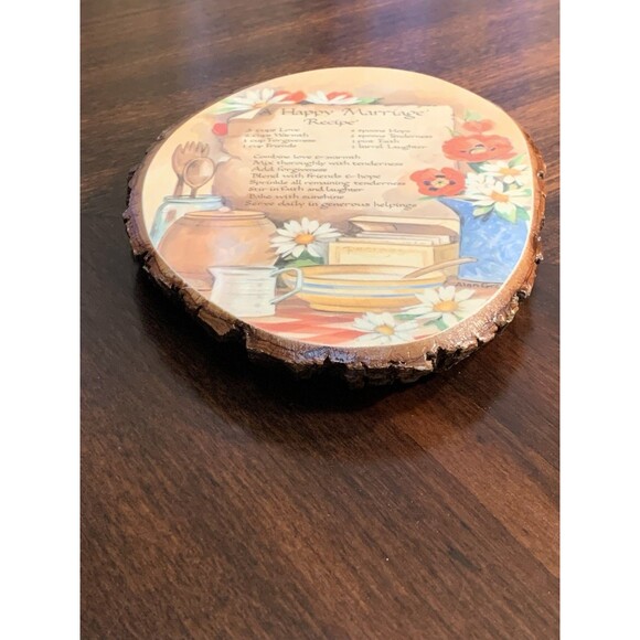 Wood Plaque Decor Happy Marriage Recipe Multnomah Falls Oregon Decoupage - Picture 7 of 10